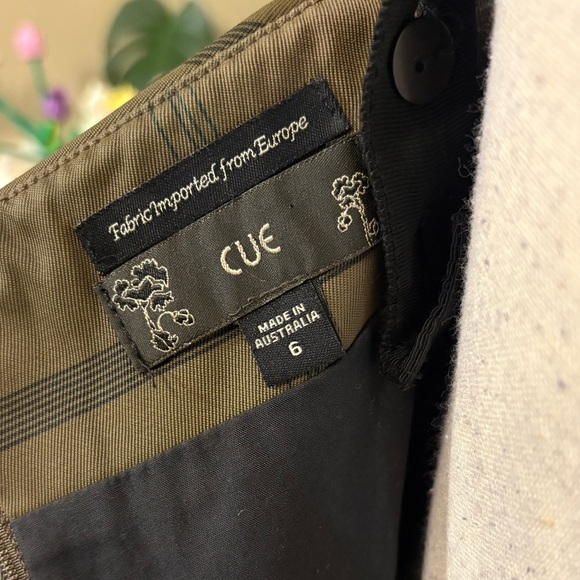 Cue European Fabric Plaid Army Green & Black Plaid Structured Mini Dress - Picture 7 of 9